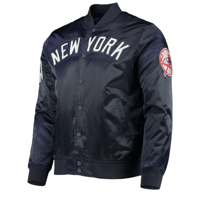 Shop Pro Standard Navy New York Yankees Wordmark Satin Full-snap Jacket