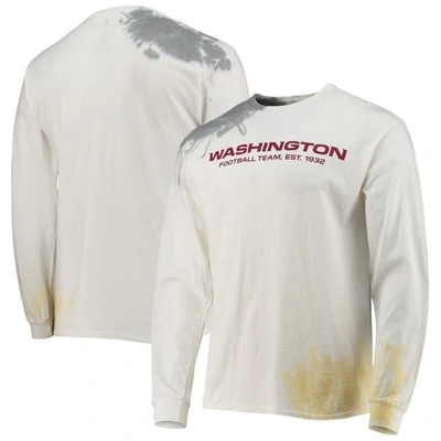 Shop Junk Food Cream Washington Football Team Tie-dye Long Sleeve T-shirt