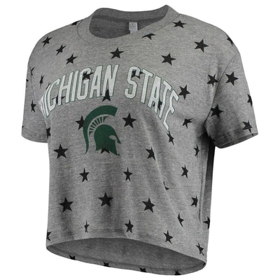 Shop Alternative Apparel Gray Michigan State Spartans Headliner Stars Cropped Tri-blend T-shirt