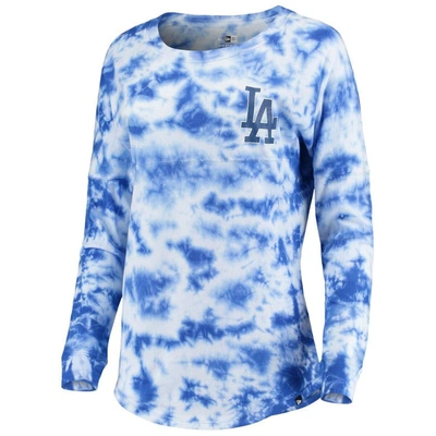 Shop New Era Royal Los Angeles Dodgers Tie-dye Long Sleeve T-shirt