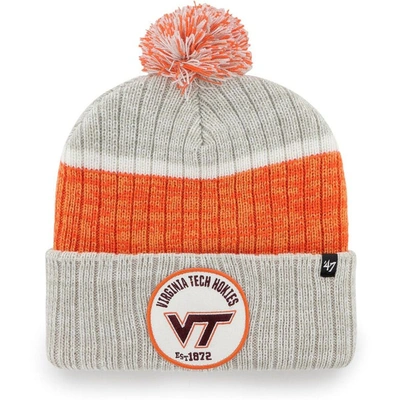 Shop 47 ' Gray Virginia Tech Hokies Holcomb Cuffed Knit Hat With Pom