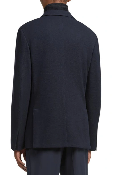 Zegna High Performance™ Jersey Jacket With Removable Suede Bib In Navy