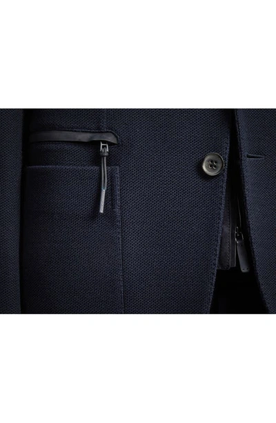 Shop Zegna High Performance™ Jersey Jacket With Removable Suede Bib In Navy