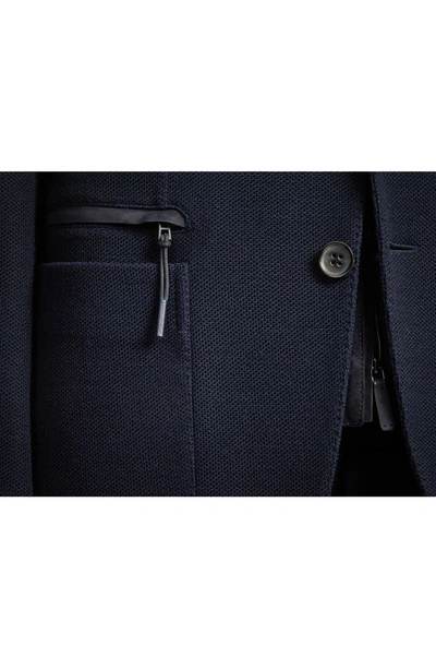 Zegna High Performance™ Jersey Jacket With Removable Suede Bib In Navy