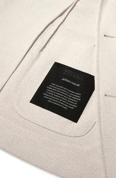 Shop Zegna Jerseywear Cotton Sport Coat In Ecru
