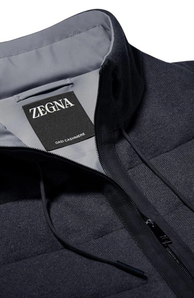 Shop Zegna Oasi Elements Cashmere Down Vest In Navy