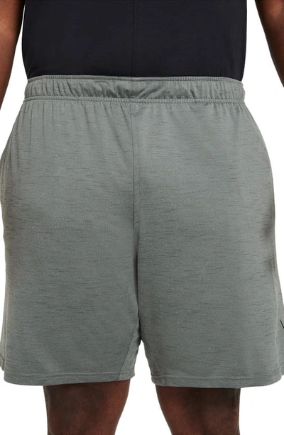 Shop Nike Dri-fit Yoga Shorts In Smoke Grey/ Iron Grey/ Black