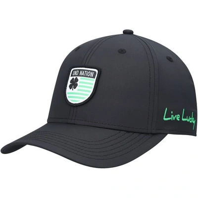Shop Black Clover Black North Dakota Nation Shield Snapback Hat