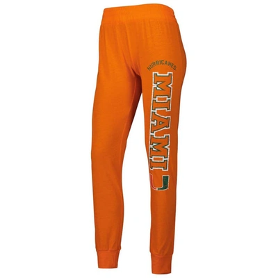 Shop Concepts Sport Orange Miami Hurricanes Long Sleeve Hoodie T-shirt & Pants Sleep Set