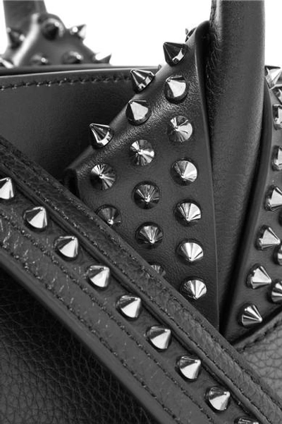 Shop Christian Louboutin Eloise Small Spiked Textured-leather Tote
