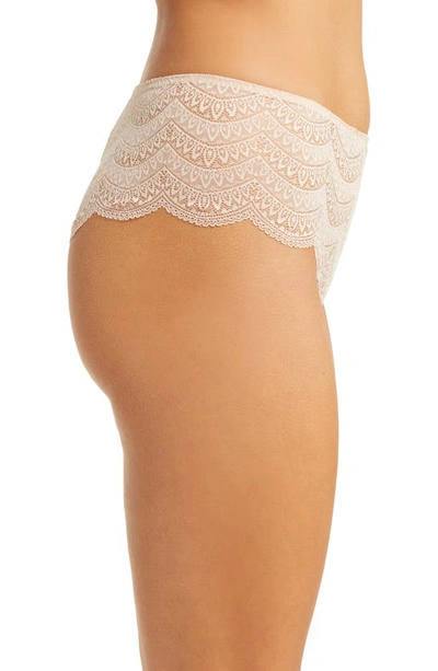 Simone Perele Karma Geometric Lace Boyshorts In Peau Rose