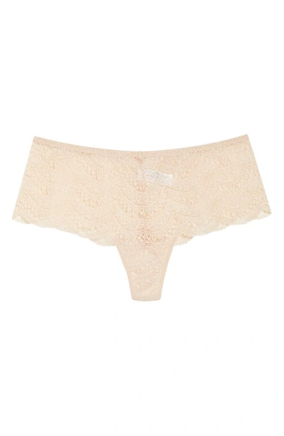 Simone Perele Karma Geometric Lace Boyshorts In Peau Rose