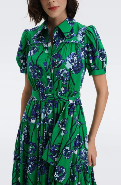 Shop Diane Von Furstenberg Queena Floral Stretch Cotton Shirtdress In Wtcl Flor Lg Ind Gn