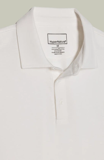 Shop Hypernatural Mojave Supima® Cotton Blend Feather Jersey Polo In White