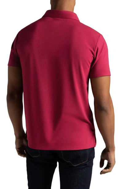 Shop Hypernatural Mojave Supima® Cotton Blend Feather Jersey Polo In Cranberry