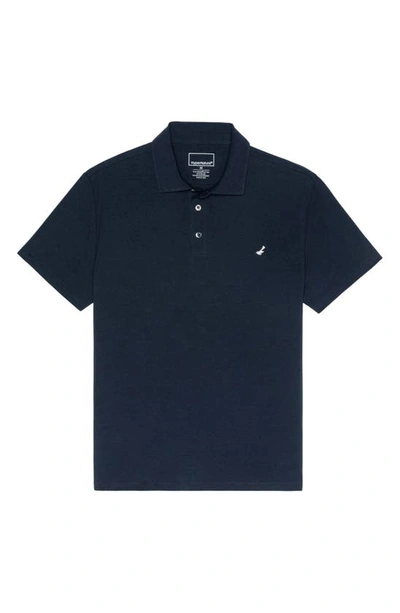 Shop Hypernatural Mojave Supima® Cotton Blend Feather Jersey Polo In Vulcan Navy