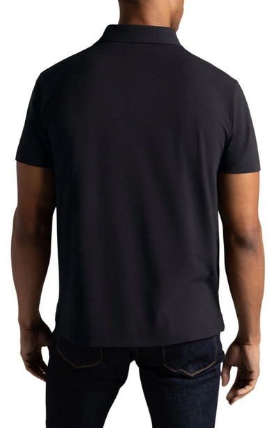 Shop Hypernatural Mojave Supima® Cotton Blend Feather Jersey Polo In Magpie Black