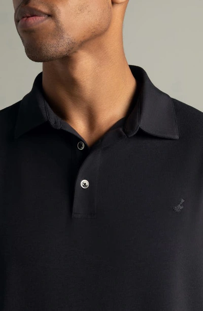 Shop Hypernatural Mojave Supima® Cotton Blend Feather Jersey Polo In Magpie Black