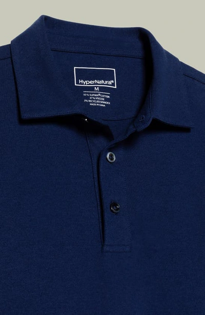 Shop Hypernatural El Capitán Classic Fit Supima® Cotton Blend Piqué Golf Polo In Midnight Navy