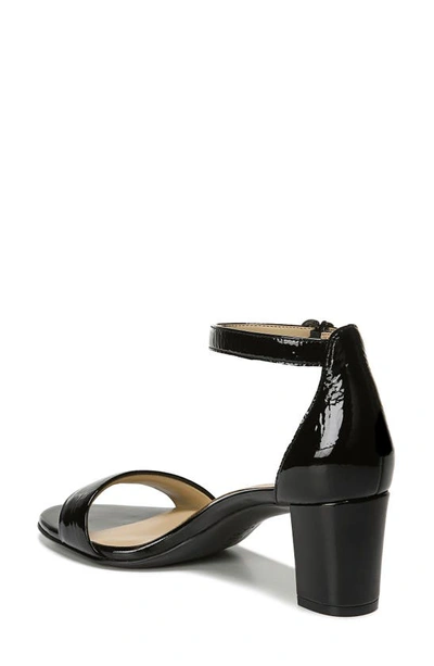 Naturalizer Vera Ankle Strap Sandals Women's Shoes In Black Patent Leather