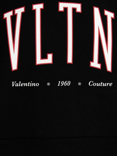 Shop Valentino 'vltn' Hoodie In Black
