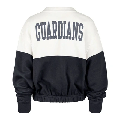 Shop 47 ' White/navy Cleveland Guardians Take Two Bonita Pullover Sweatshirt