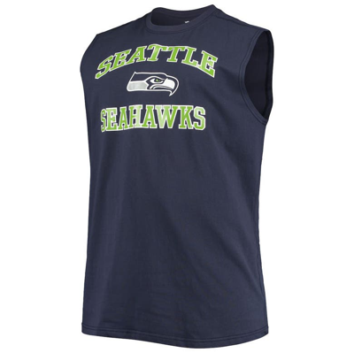 Shop Profile College Navy Seattle Seahawks Big & Tall Muscle Tank Top