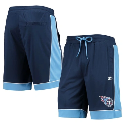 Shop Starter Navy/blue Tennessee Titans Fan Favorite Fashion Shorts