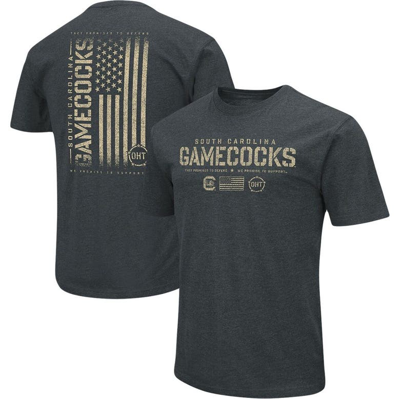 Shop Colosseum Heathered Black South Carolina Gamecocks Oht Military Appreciation Flag 2.0 T-shirt In Heather Black