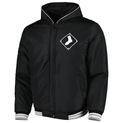 Shop Jh Design Black Chicago White Sox Reversible Fleece Full-snap Hoodie Jacket