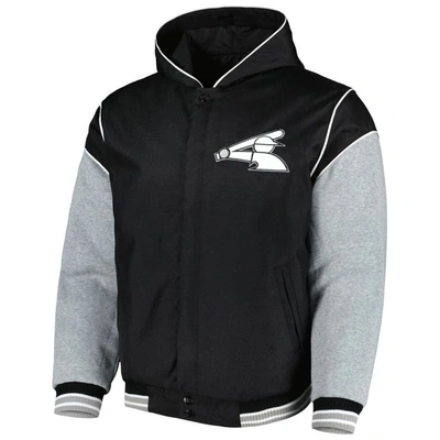 Shop Jh Design Black Chicago White Sox Reversible Fleece Full-snap Hoodie Jacket