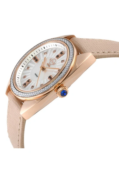 Gv2 Palermo Diamond & Gemstone Leather Strap Watch, 35mm In Rose Gold
