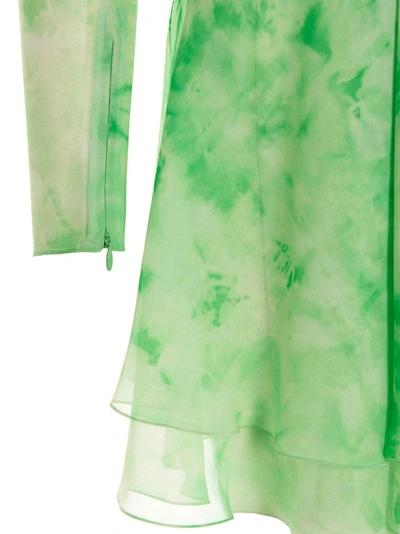 Shop Alessandra Rich Tie-dye Silk Dress In Green