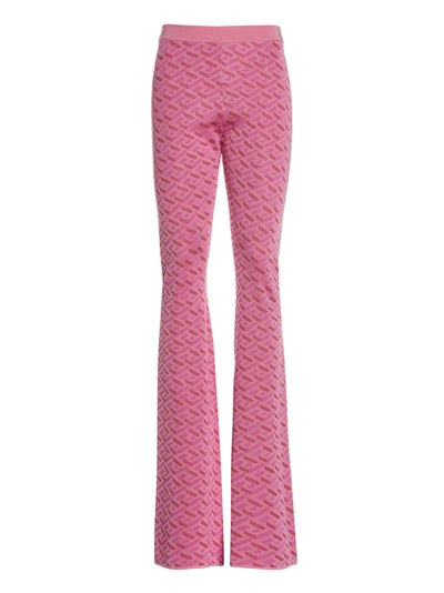Shop Versace La Greca' Pants In Pink