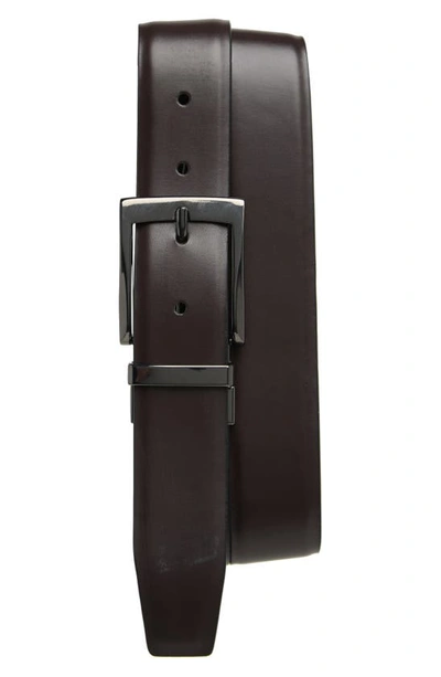 Shop Duchamp Reversible Leather Dress Belt In Black/ Brown