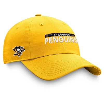 Shop Fanatics Branded Gold Pittsburgh Penguins Authentic Pro Rink Adjustable Hat