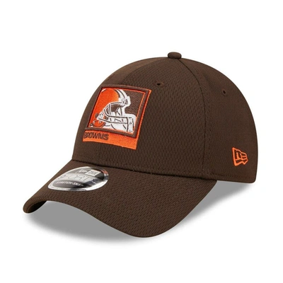 Shop New Era Brown Cleveland Browns Framed Af 9forty Snapback Hat