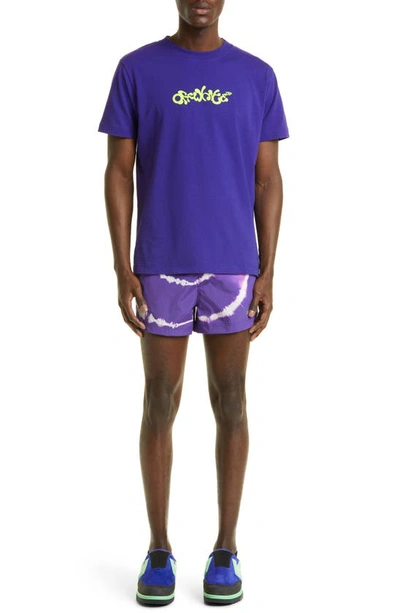 Shop Off-white Opposite Arrow Slim Fit Graphic Tee In Purple Lime