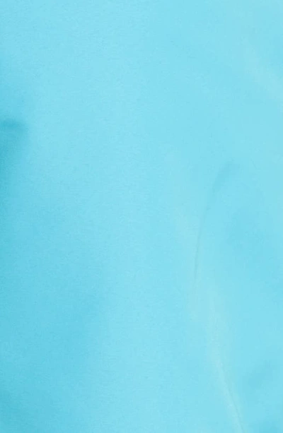 Shop Off-white Quote Logo Sunrise Swim Trunks In Turquoise