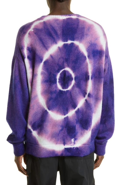 Shop Off-white Skate Fit Tie Dye Mohair Blend Sweater In Purple