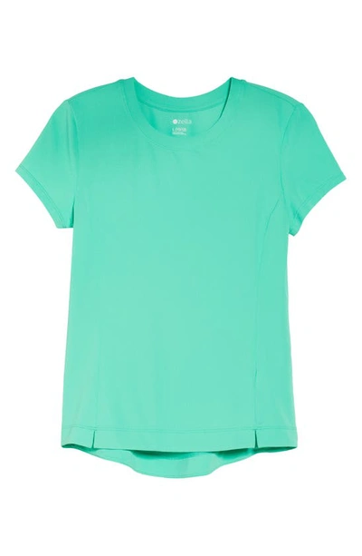 Shop Zella Girl Kids' Performance Mesh T-shirt In Green Katydid