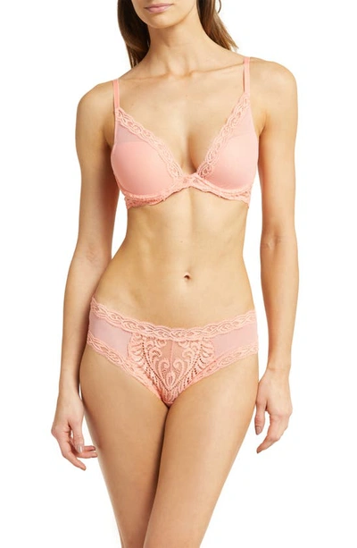 Shop Natori Feathers Underwire Contour Bra In Cantaloup