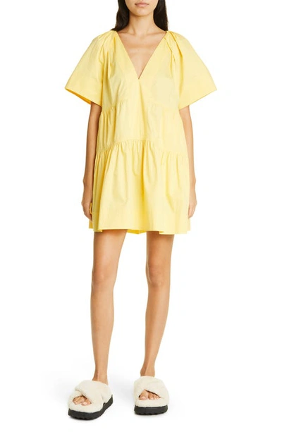 Shop A.l.c Camila Tiered Cotton Minidress In Sunlit
