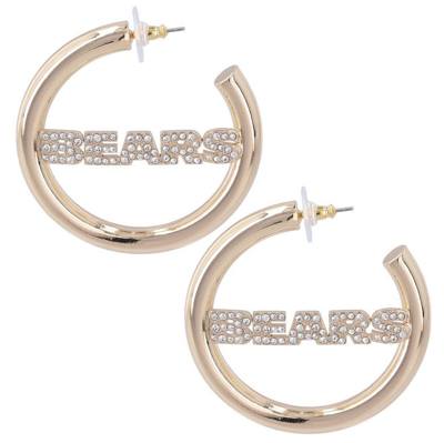 Shop Baublebar Chicago Bears Logo Large Hoop Earrings In Gold