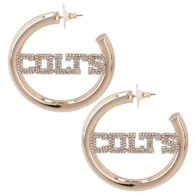Shop Baublebar Indianapolis Colts Logo Large Hoop Earrings In Gold