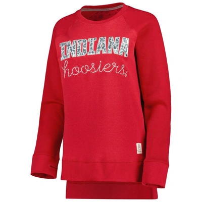 Shop Pressbox Crimson Indiana Hoosiers Steamboat Animal Print Raglan Pullover Sweatshirt