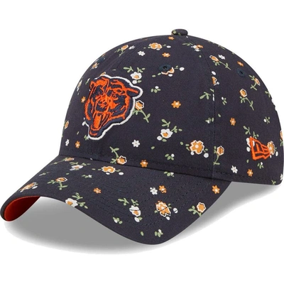 Shop New Era Navy Chicago Bears  Floral 9twenty Adjustable Hat