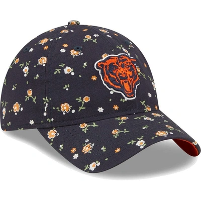 Shop New Era Navy Chicago Bears  Floral 9twenty Adjustable Hat