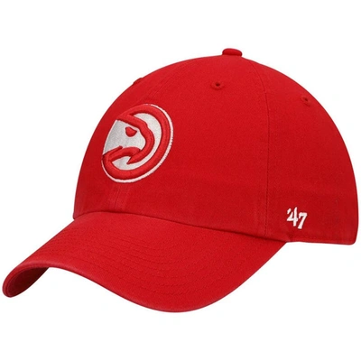 Shop 47 ' Red Atlanta Hawks Team Clean Up Adjustable Hat