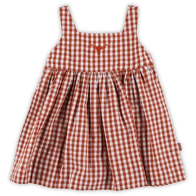 Shop Garb Girls Toddler  Texas Orange Texas Longhorns Cara Woven Gingham Dress In Burnt Orange